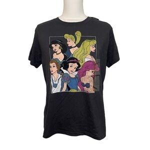 NWT Dark Gray Disney Princess Crewneck Babydoll Tee T-Shirt Top New Ariel Belle